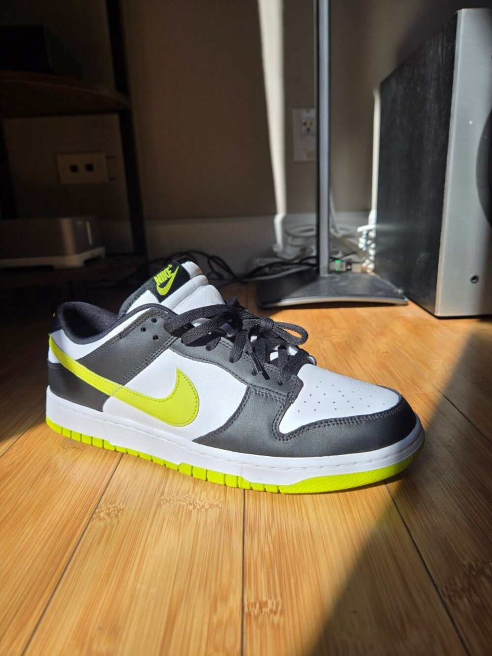 Nike Dunk Low Black Bright Cactus White Volt Mens Size 12